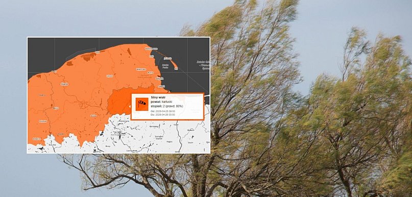 W sobotę będzie silnie wiało na Kaszubach. Jest "pomarańczowy" alert