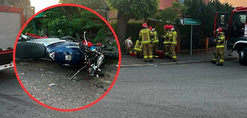 Goręczyno. Poważny wypadek motocyklisty. Od rannego czuć było alkohol