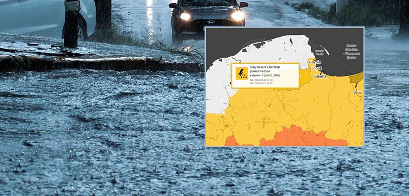Nadciąga nocne załamanie pogody z silnym deszczem i burzami. Jest alert