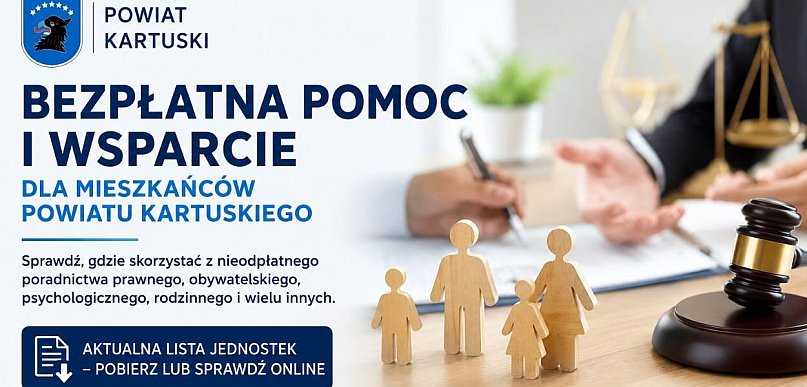 Bezpłatna pomoc i wsparcie dla mieszkańców powiatu kartuskiego
