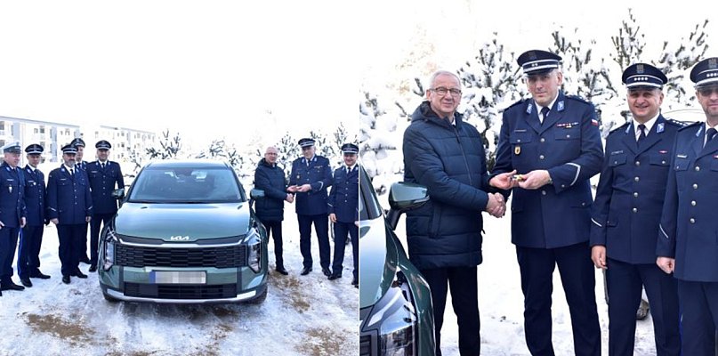 Nowy radiowóz dla kartuskiej policji. Klucze przekazano podczas uroczystości