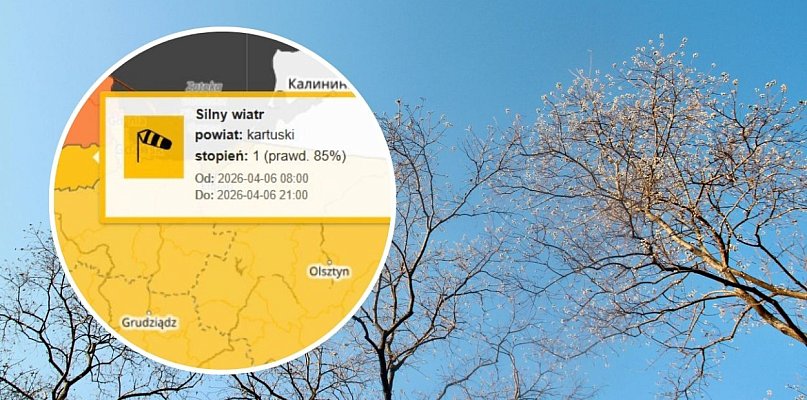 To będzie wietrzny dzień. Wydano ostrzeżenie pierwszego stopnia