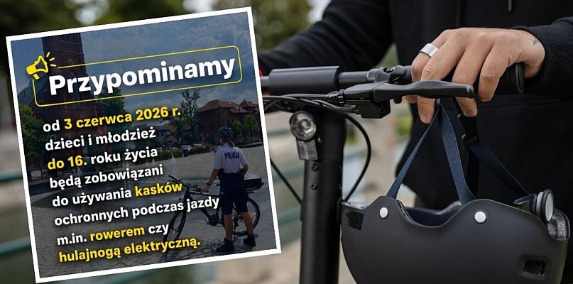 Od czerwca będzie obowiązek używania kasków podczas jazdy hulajnogą