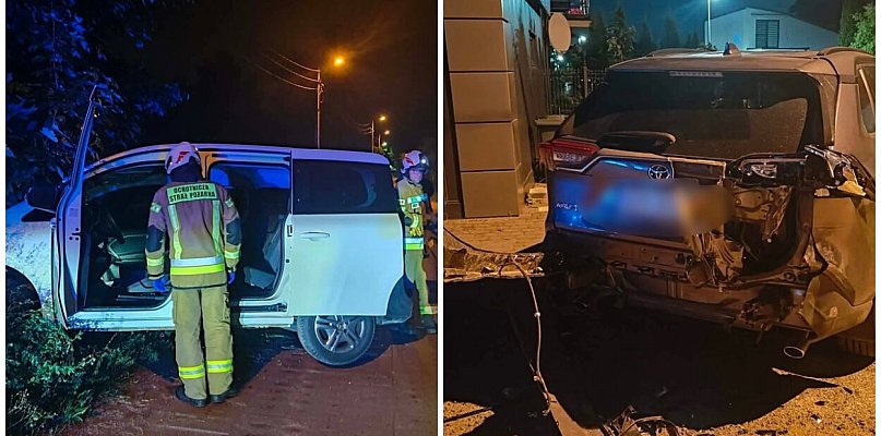 Chwaszczyno. Nocny rajd pijanego kierowcy. Zniszczenia są poważne