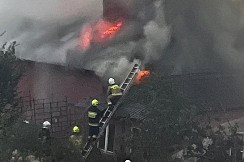 Pożar budynku w Gowidlinie