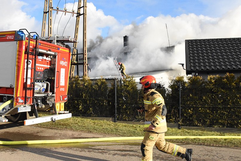 Pożar lakierni w Łapalicach