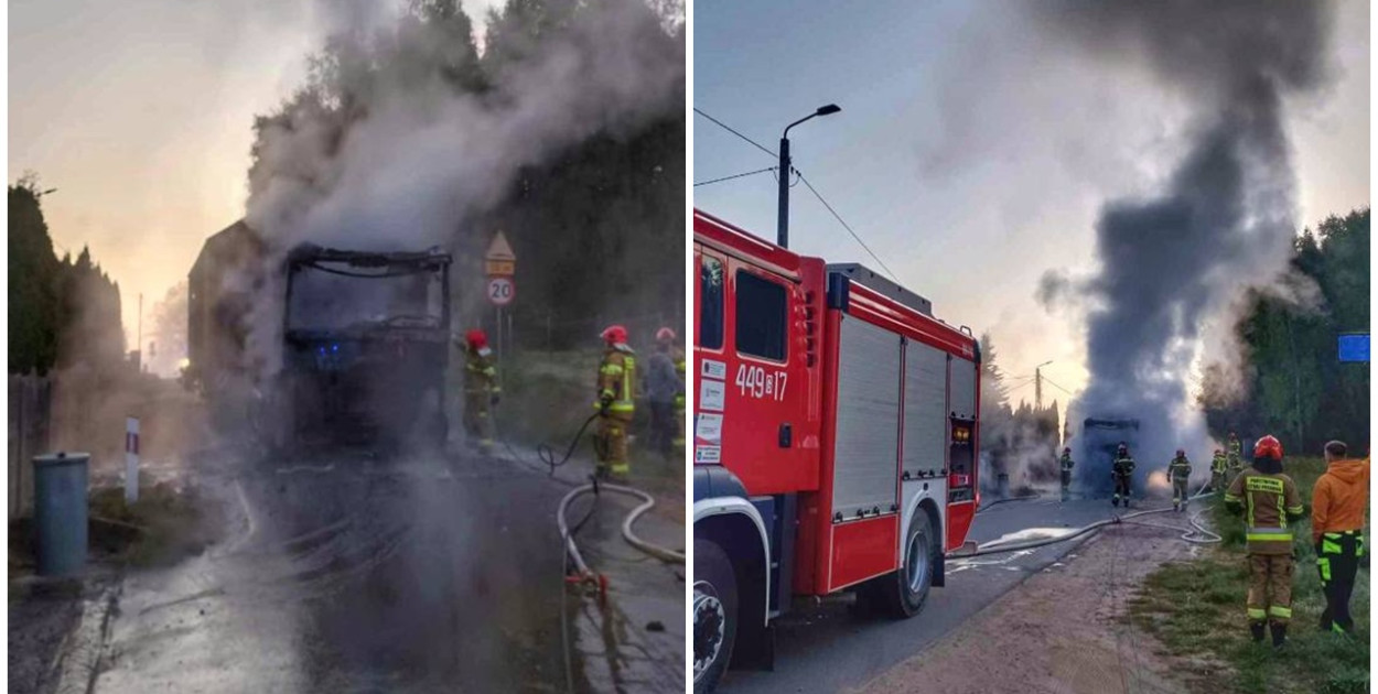 Ostrzyce. Pożar ciężarówki o świcie. Na szczęście nikt nie ucierpiał