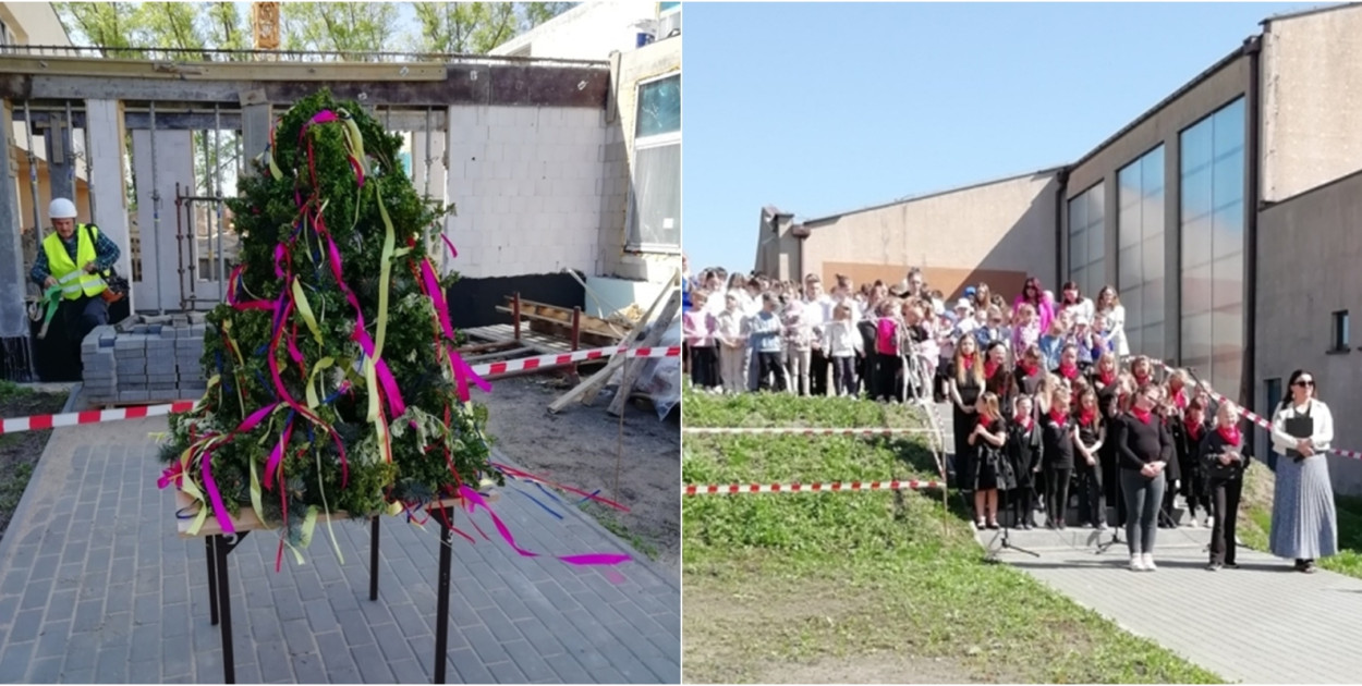 Przodkowo. Na dachu nowego skrzydła Szkoły Podstawowej zawisła wiecha