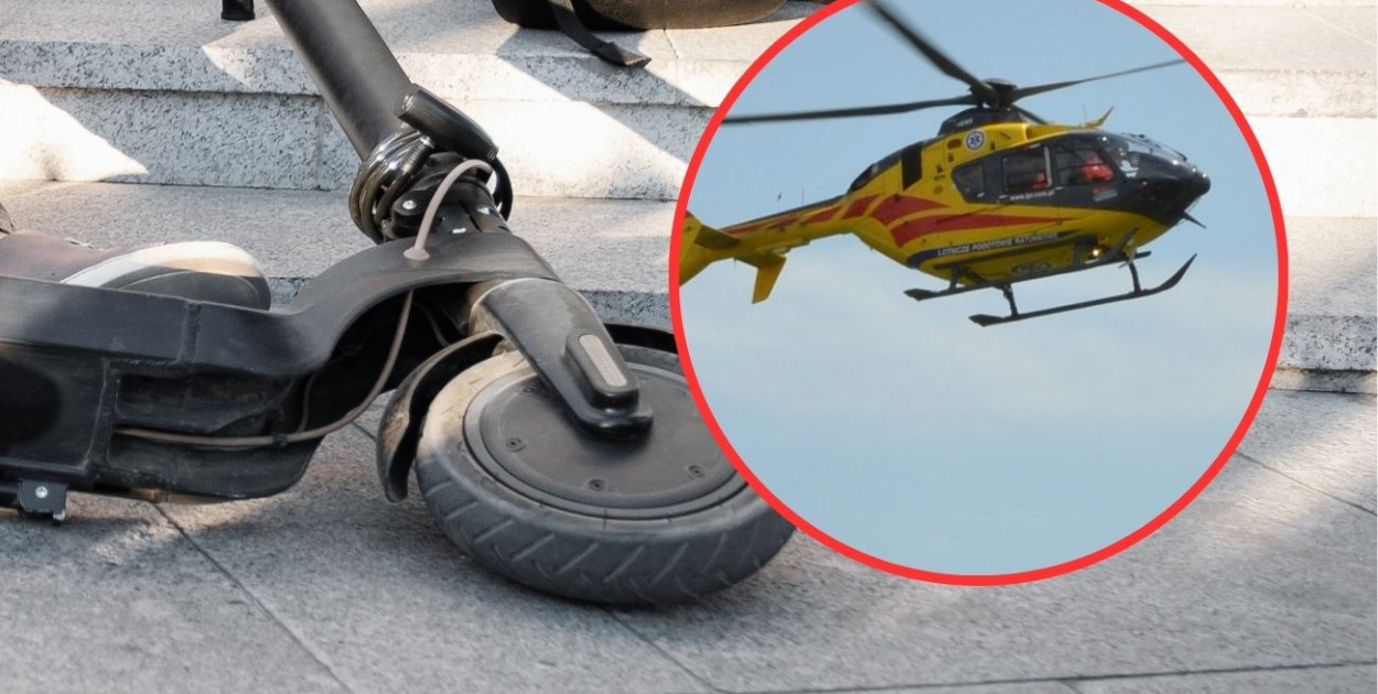 Sierakowice. Koszmarny wypadek na hulajnodze. Chłopiec jechał bez kasku