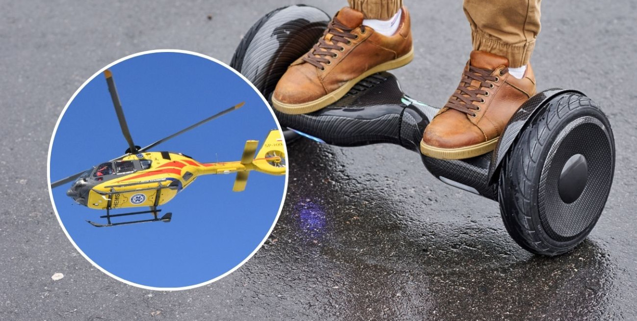 Kartuzy. Groźny wypadek na deskorolce. 20-latek poważnie ranny