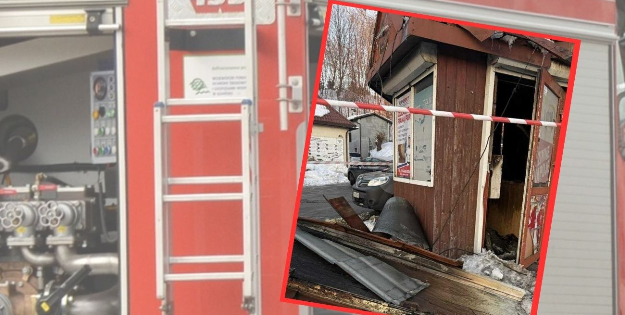 Żukowo. Spłonął charakterystyczny kiosk znajdujący się w centrum miasta