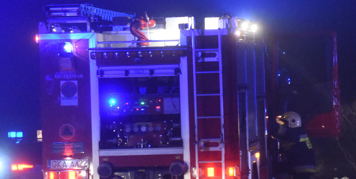 Dzierżążno. Nocny pożar na terenie opuszczonego ośrodka wypoczynkowego