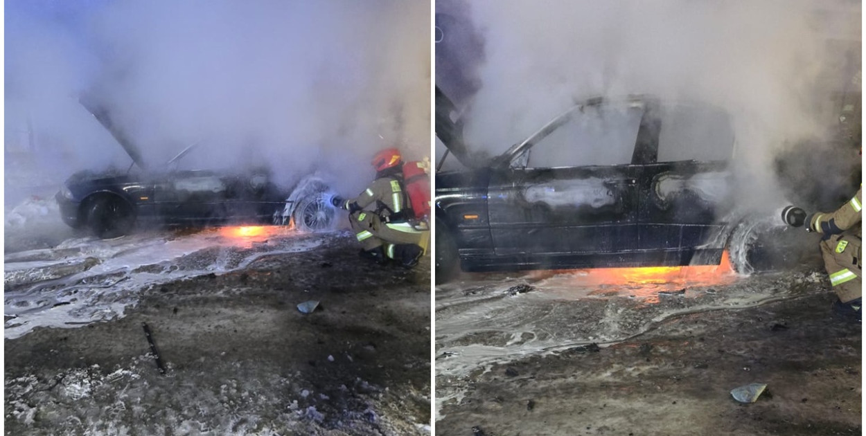 Kobysewo. BMW spłonęło doszczętnie. Policja bada sprawę