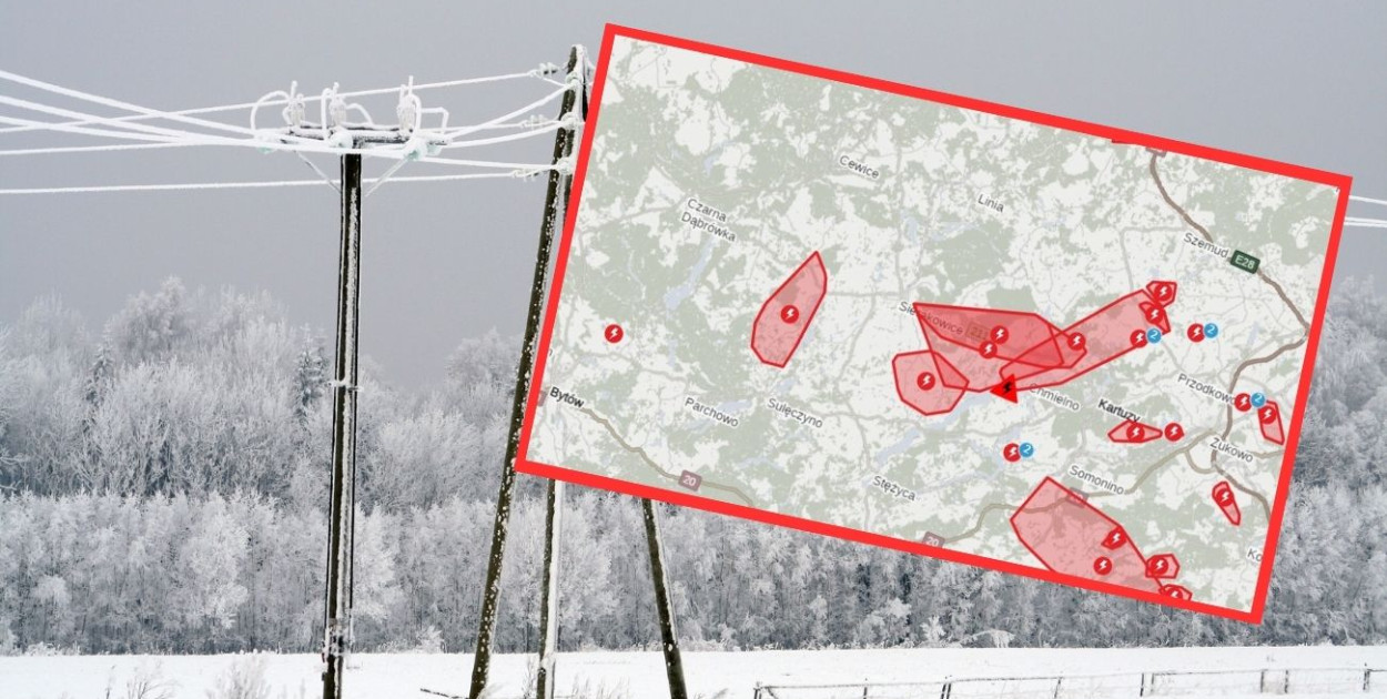 Duża część powiatu kartuskiego bez prądu! Trwa usuwanie awarii