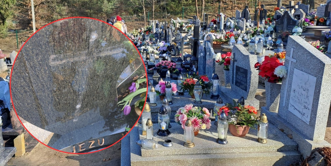 Szokujące sceny w Niestępowie. Groby pozbawione krzyży i innych elementów!