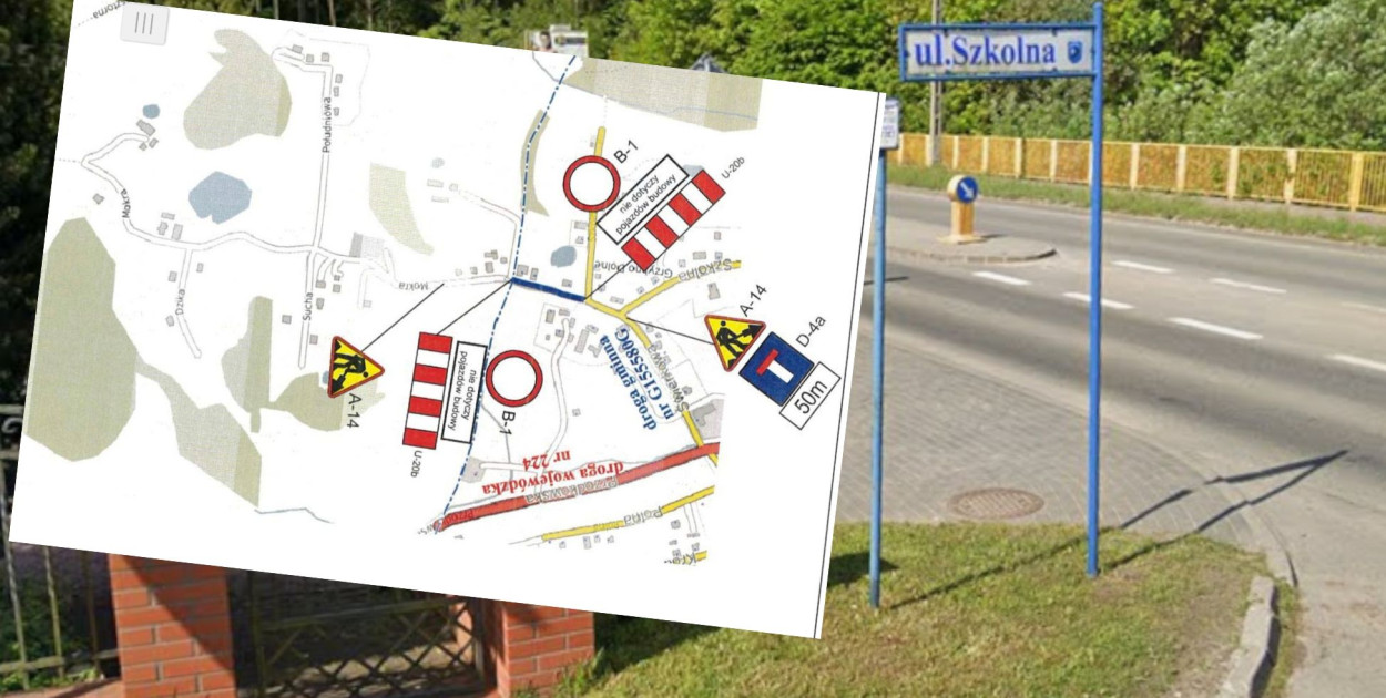 Zamknięta droga i objazdy. Trwa przebudowa ul. Szkolnej w Grzybnie
